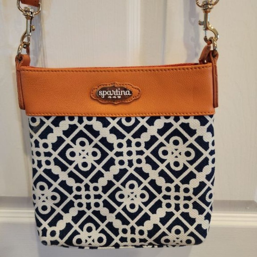 SPARTINA 449 LINEN AND LEATHER SAILOR CROSSBODY